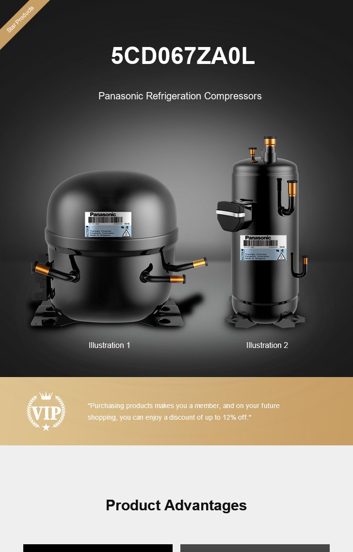 Panasonic Compressor 5CD067ZA0L, technical parameters pdf, structure diagram